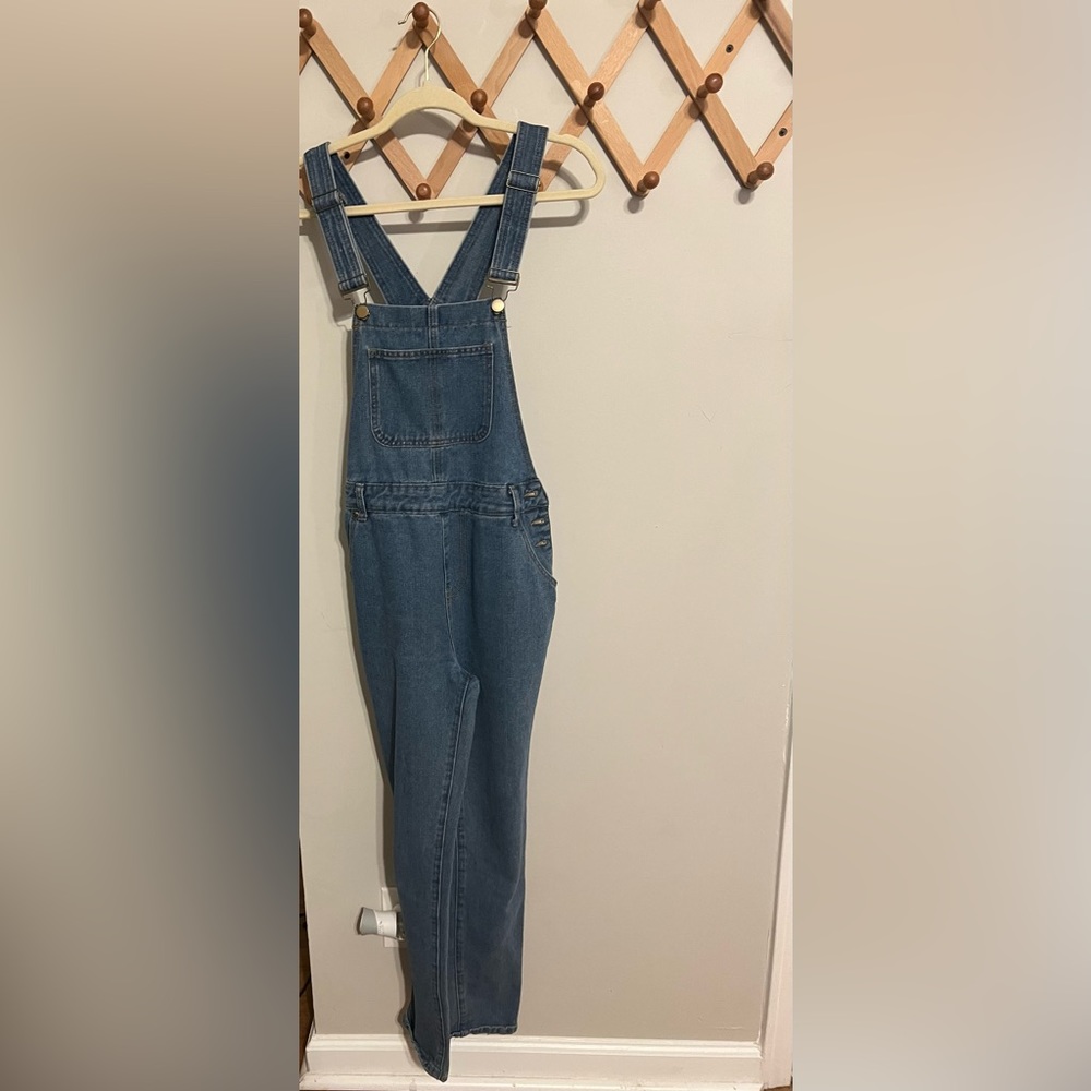 Boohoo blue denim overalls